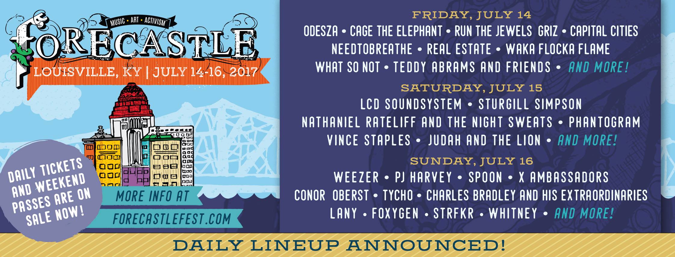 Forecastle Releases Daily Schedules • MUSICFESTNEWS